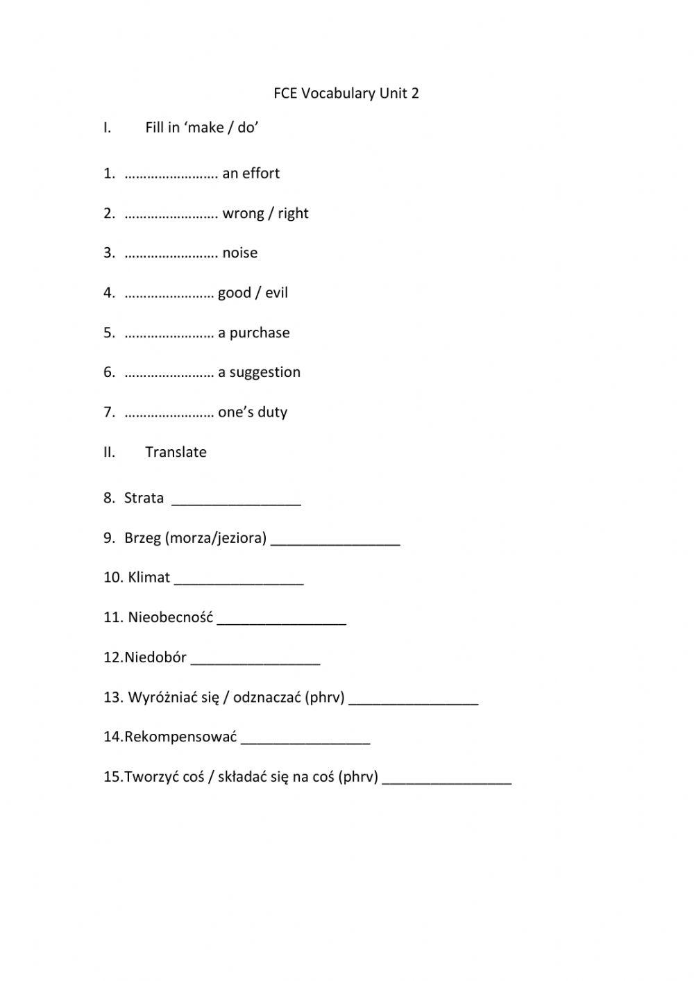 Make-do collocation- weather
