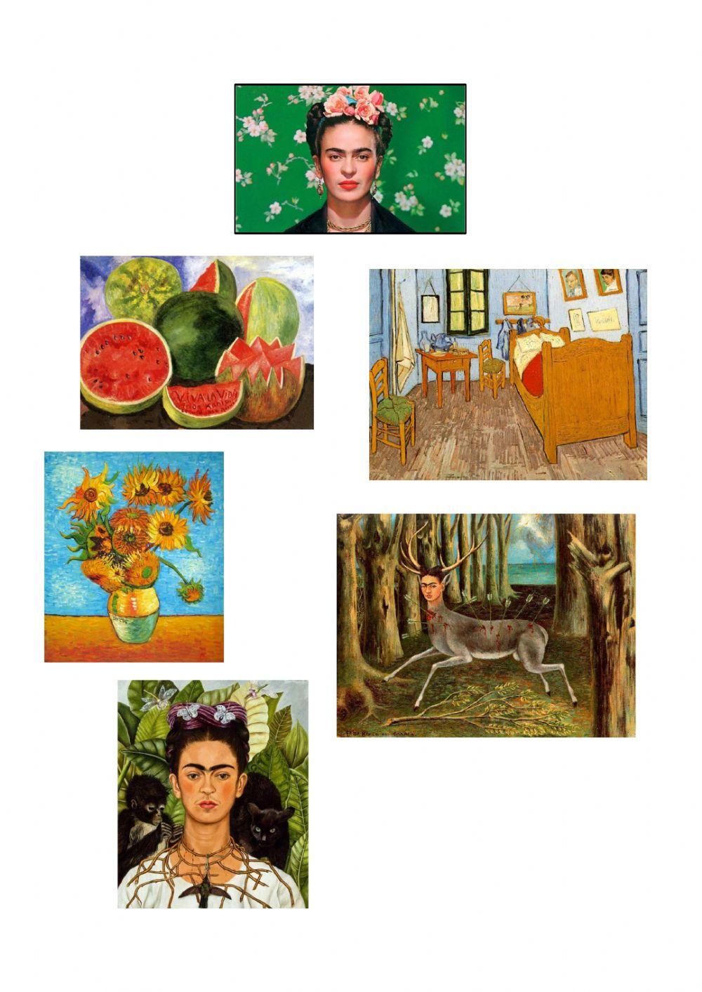 Cuadros Frida Kahlo y Van Gogh