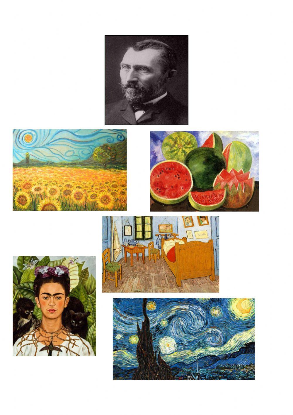 Cuadros Frida Kahlo y Van Gogh