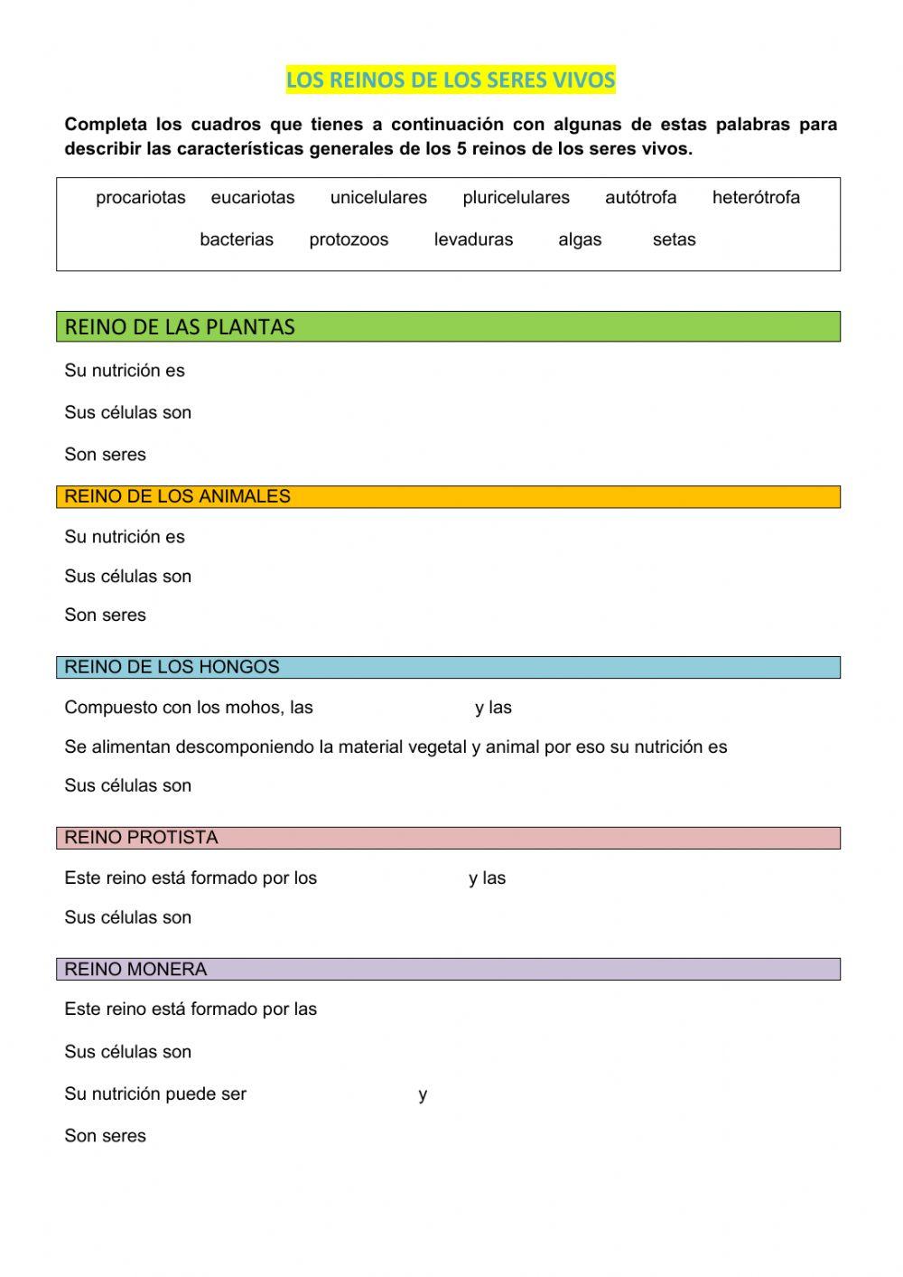 Reinos de los seres vivos