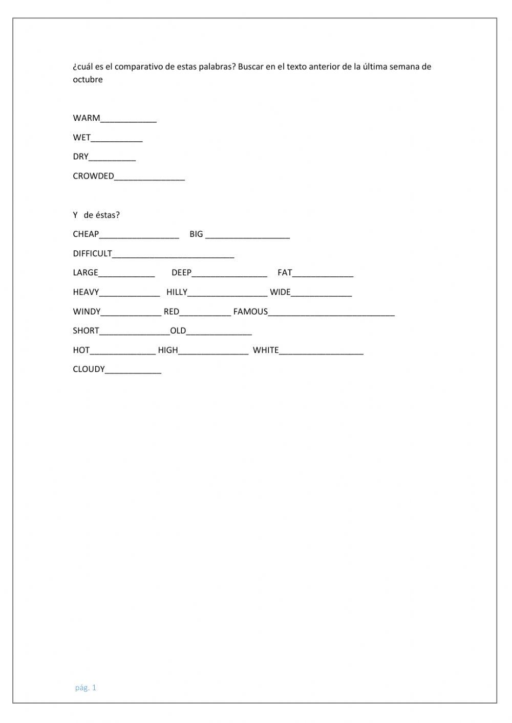 Comparatives in English