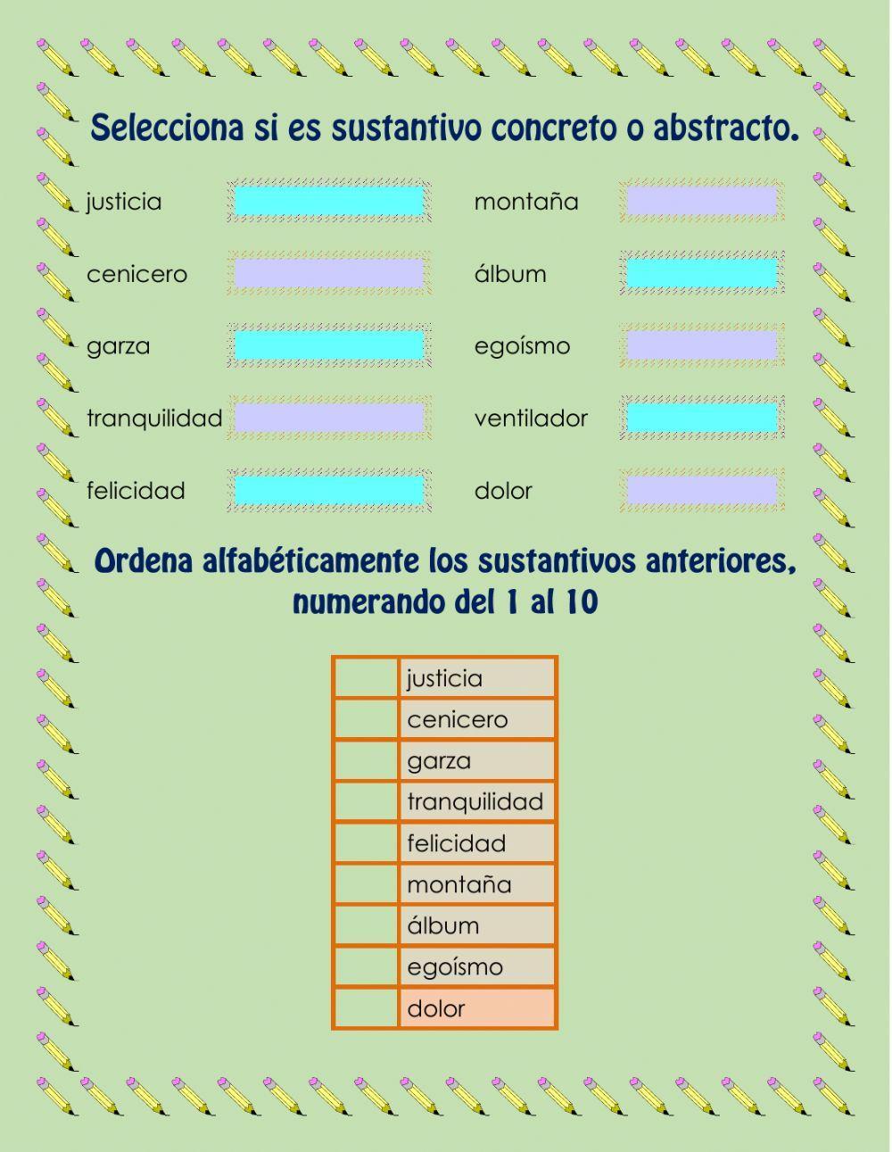 Sustantivos concretos y abstractos 1