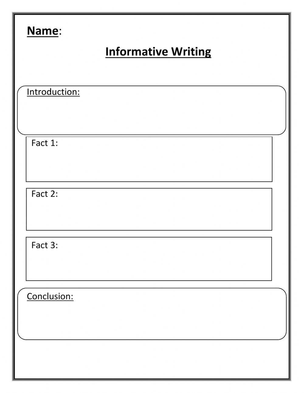 Informative Writing Graphic Organizer