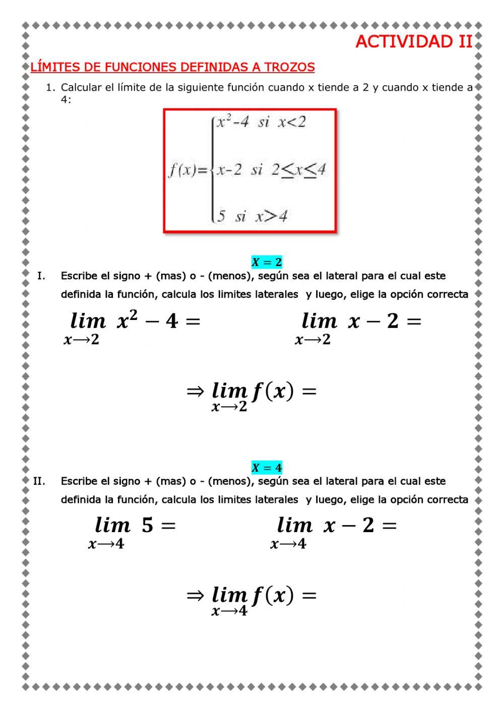 Funciones definidas en trozos