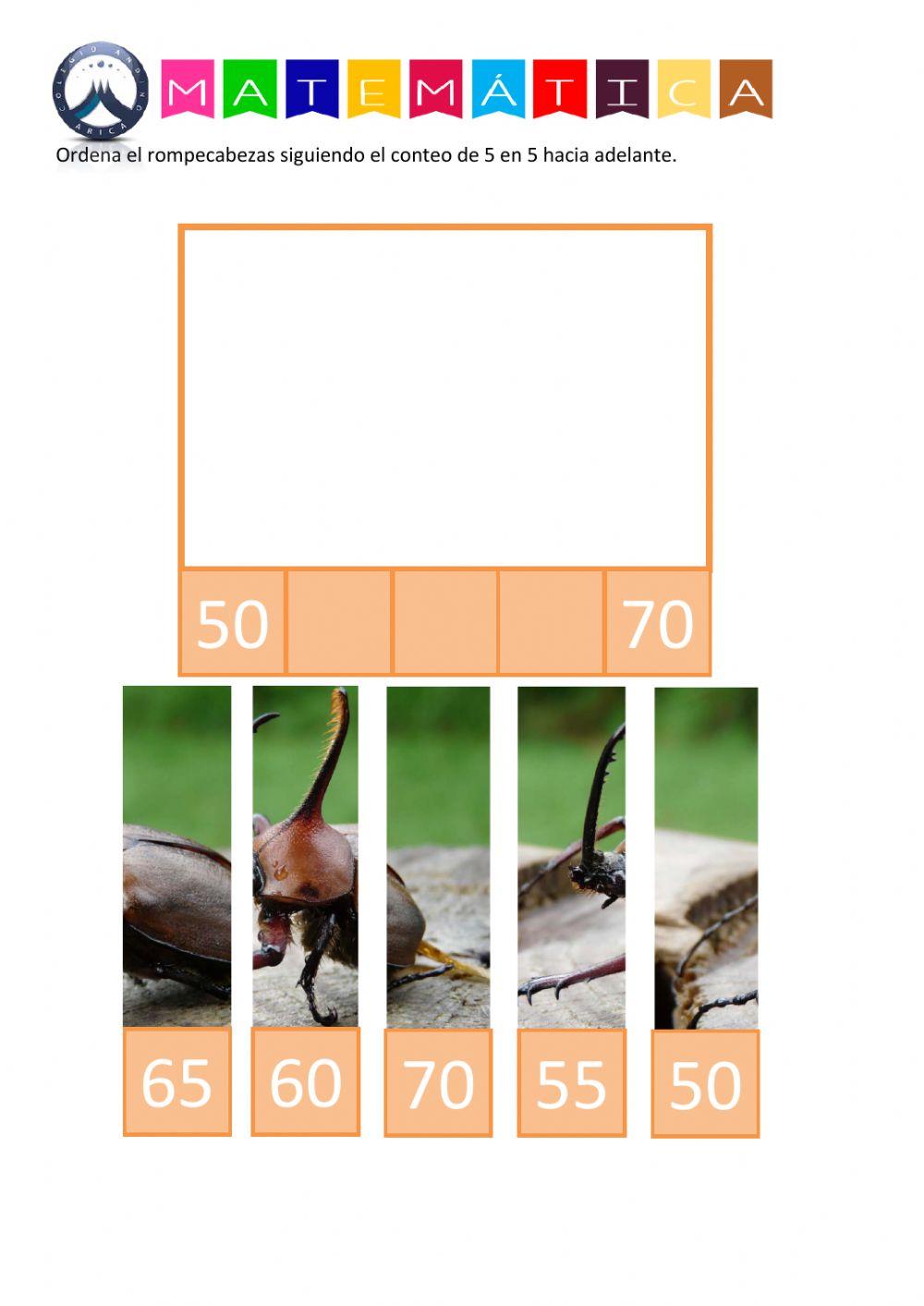 Conteo de 2 en 2, 5 en 5 y de 10 en 10