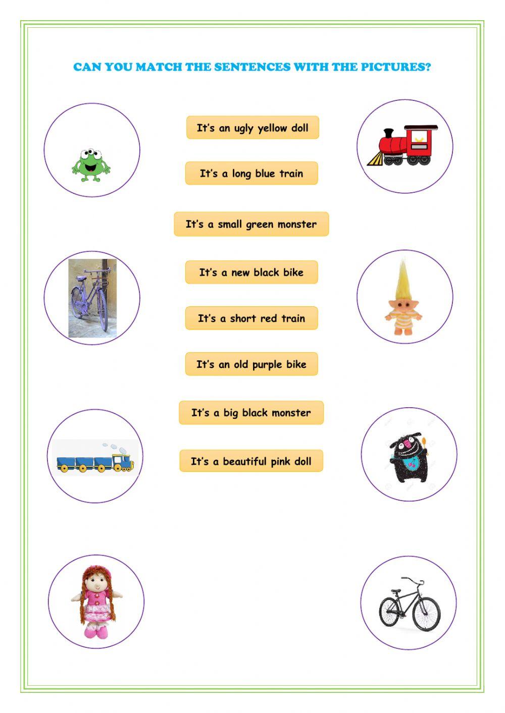 Adjectives + toys vocabulary