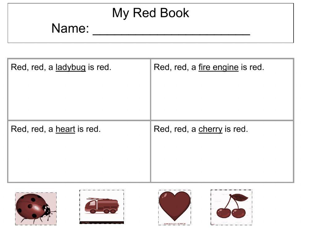 Match color sentences-Red worksheet | Live Worksheets