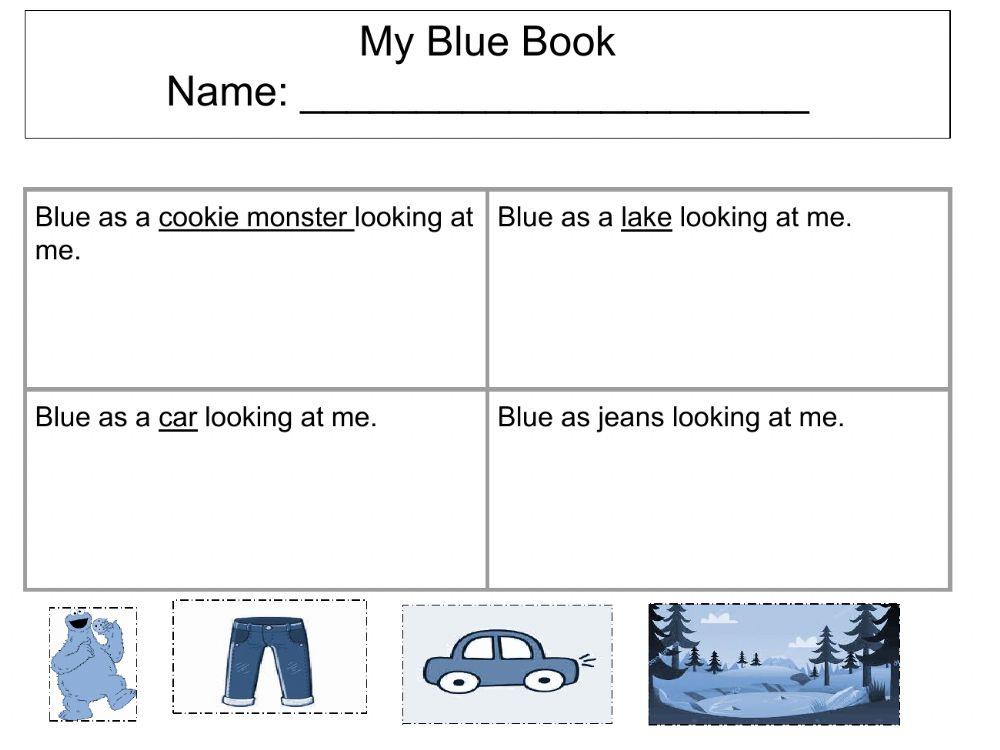 Match Color Sentences-Blue