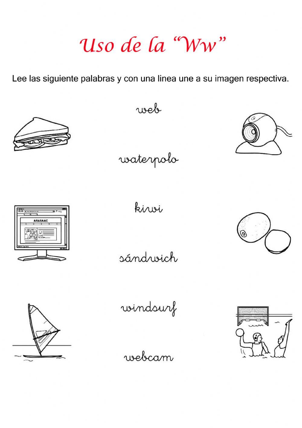 Fonema Ww worksheet Live Worksheets
