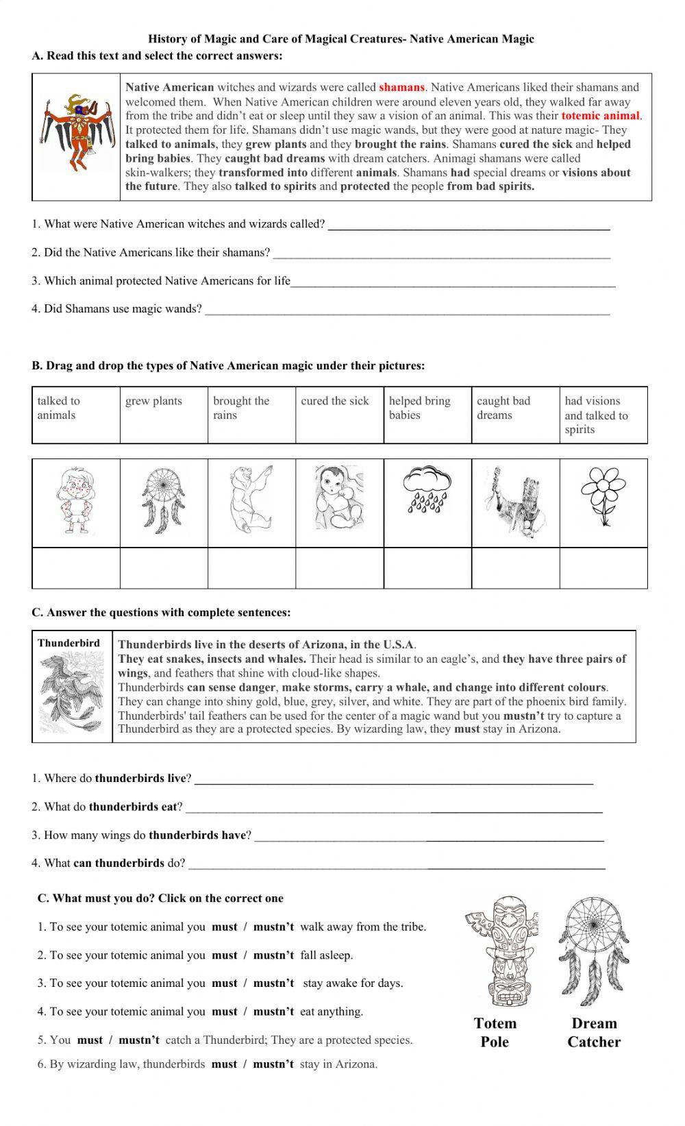 Project- Hogwarts, Native Americans