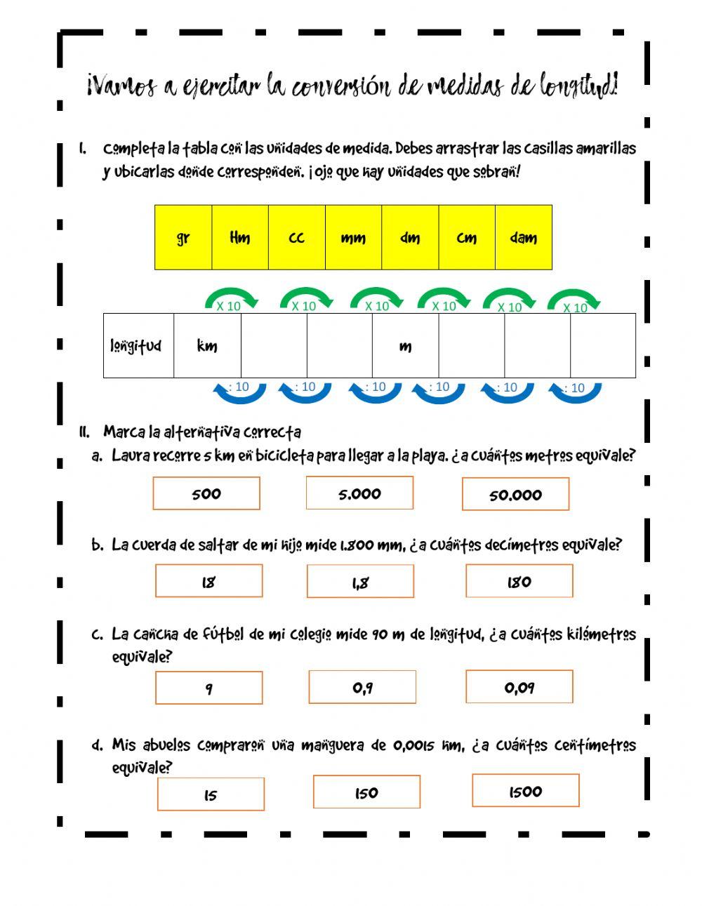 Conversión medidas de longitud