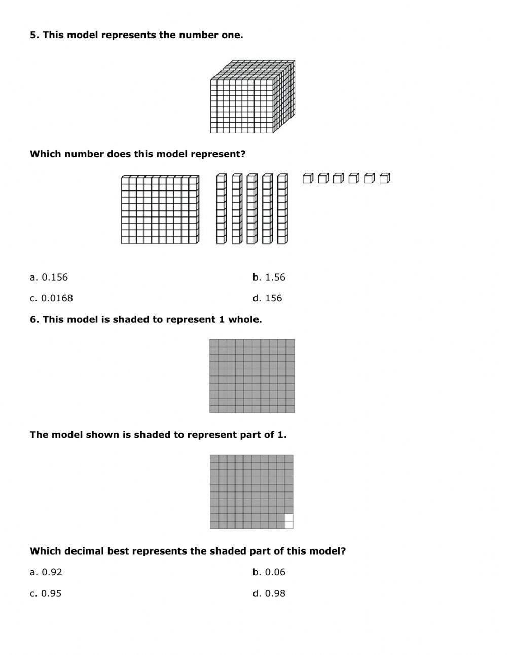 Decimal Place Value Assessment
