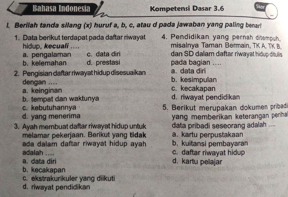 Bahasa Indonesia kelas 6 tema 5