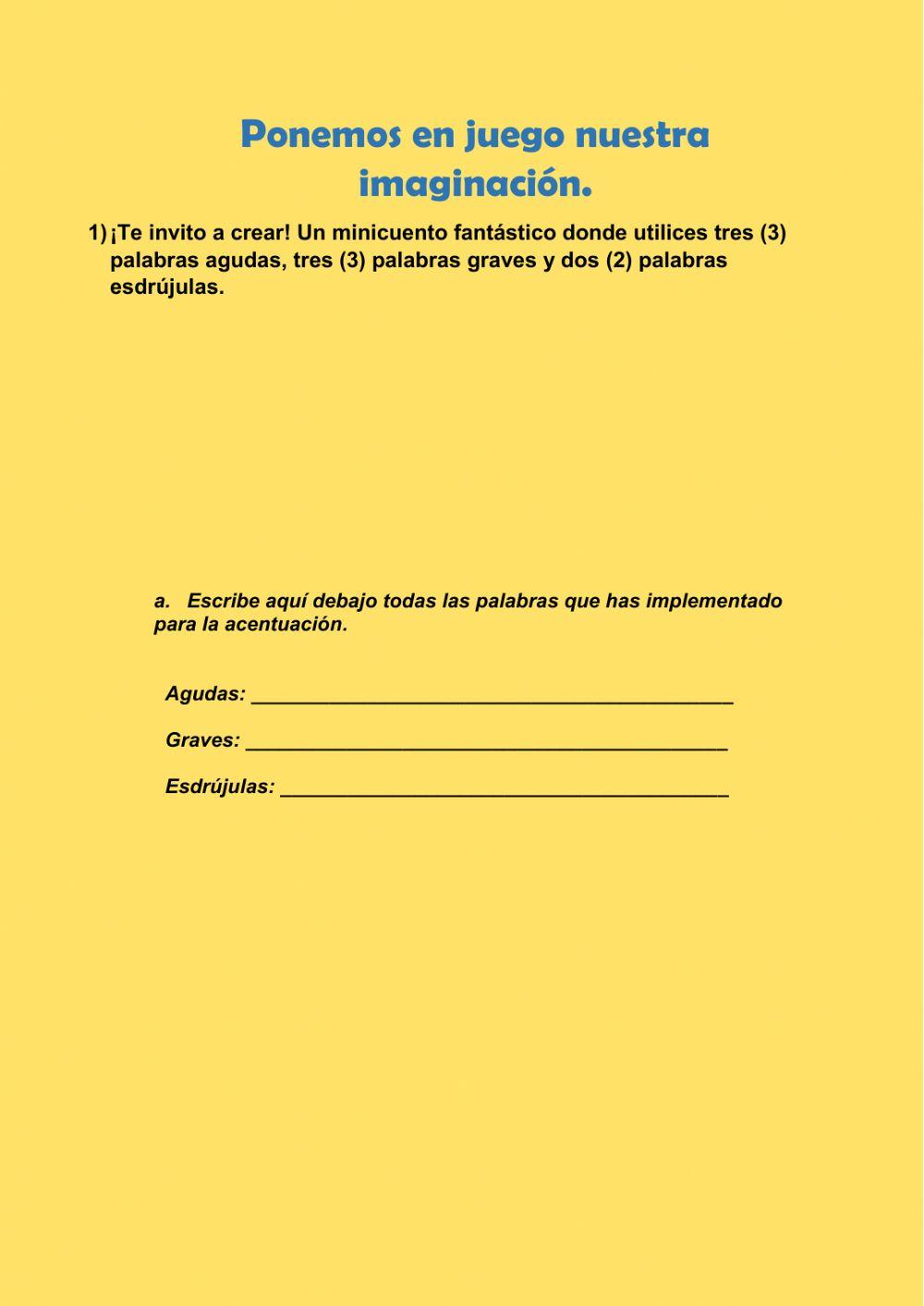 Creamos texto y acentuamos palabras