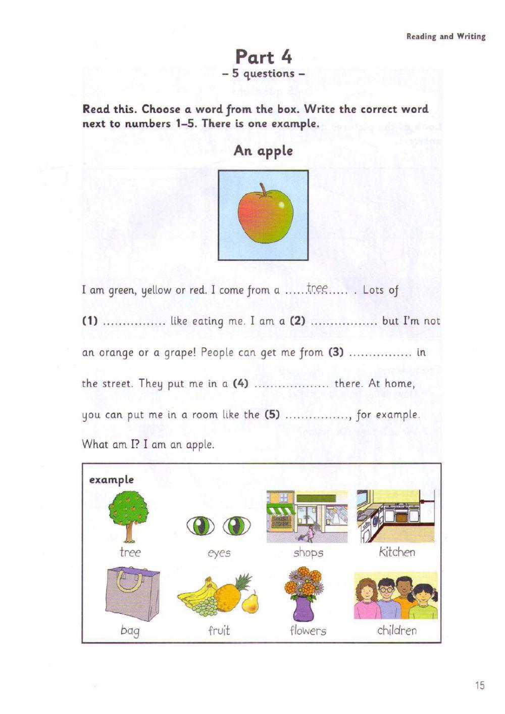 Starters Book 1-Test 1: Reading and writing