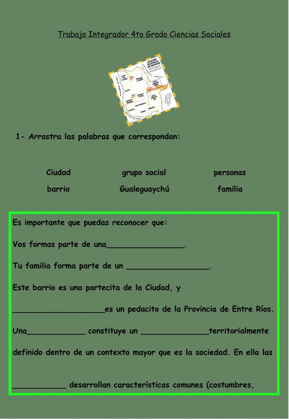 Integración  Cs SOCIALES 4TO