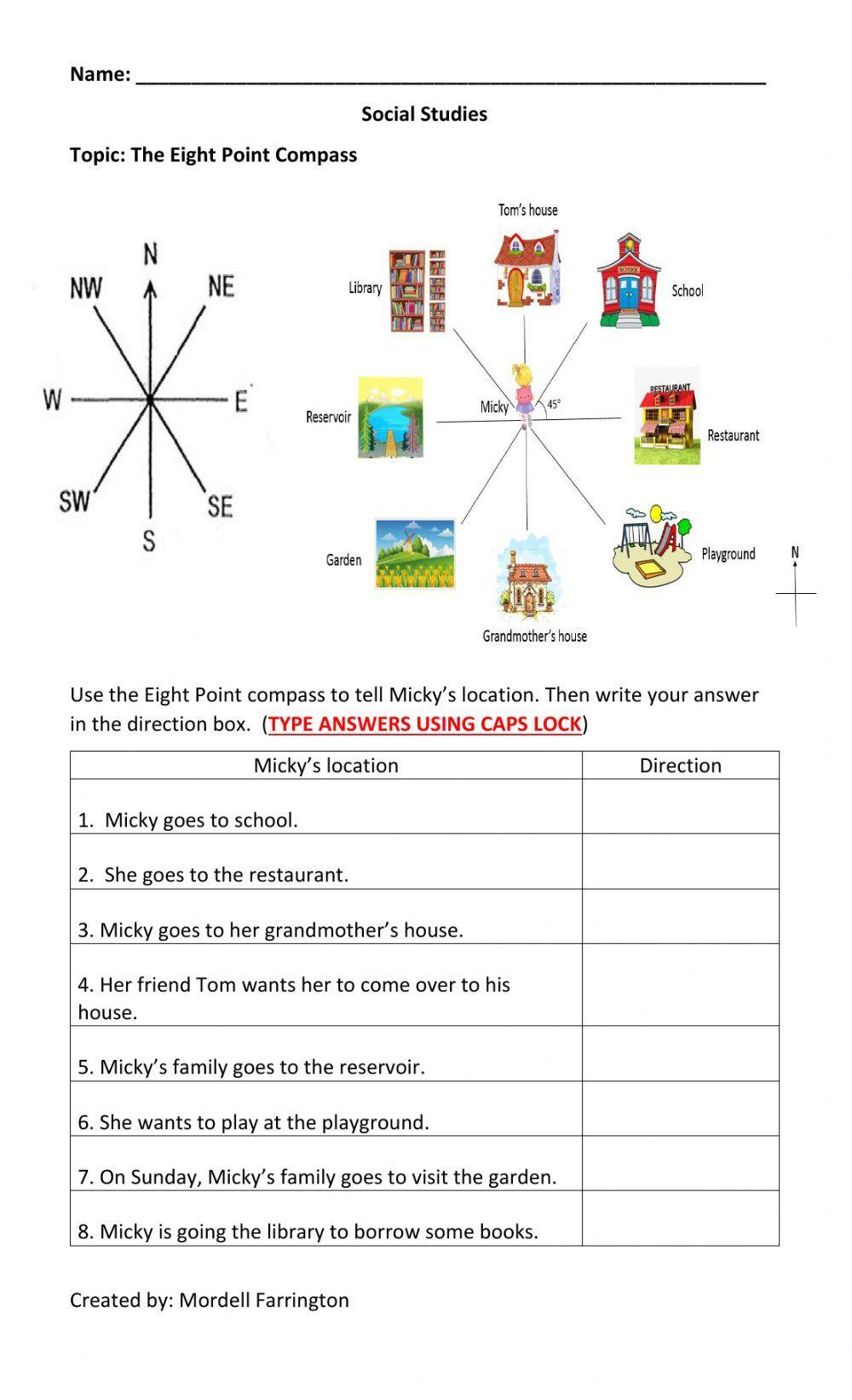 Eight Point Compass Worksheet Live Worksheets 45 OFF Eight Point Compass Worksheet Live Worksheets 45 OFF