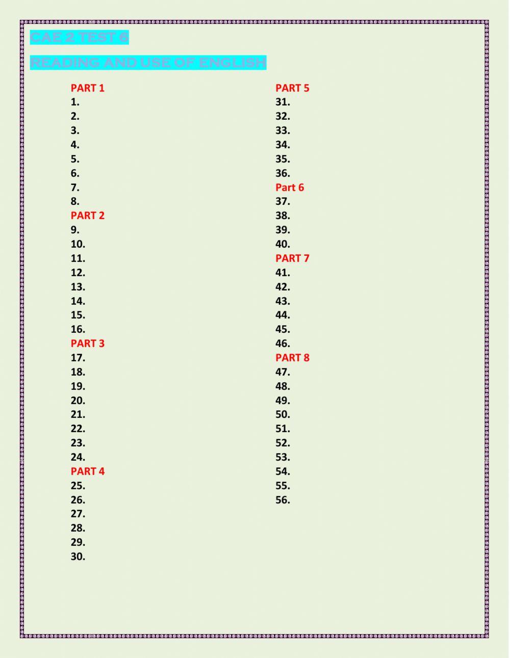 Cae 2 practice exam 6