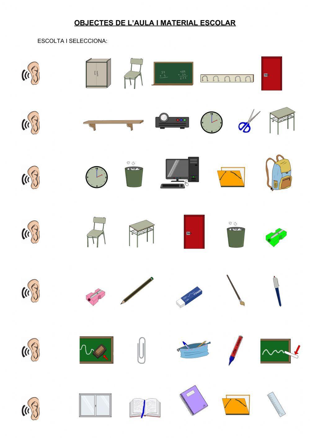 Objectes aula i material escolar