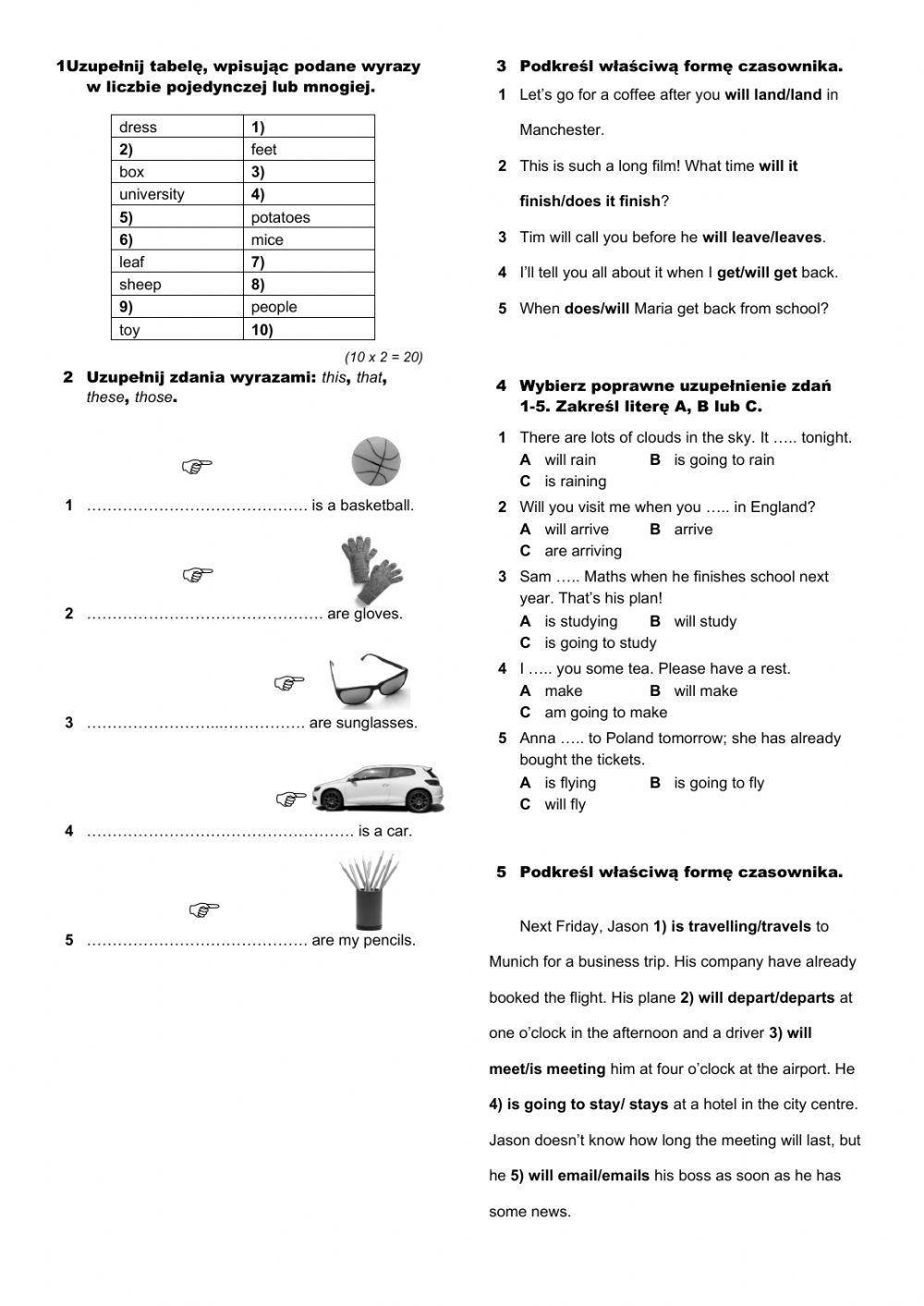 Repetytorium ósmoklasisty PRACA unit 4 grammar