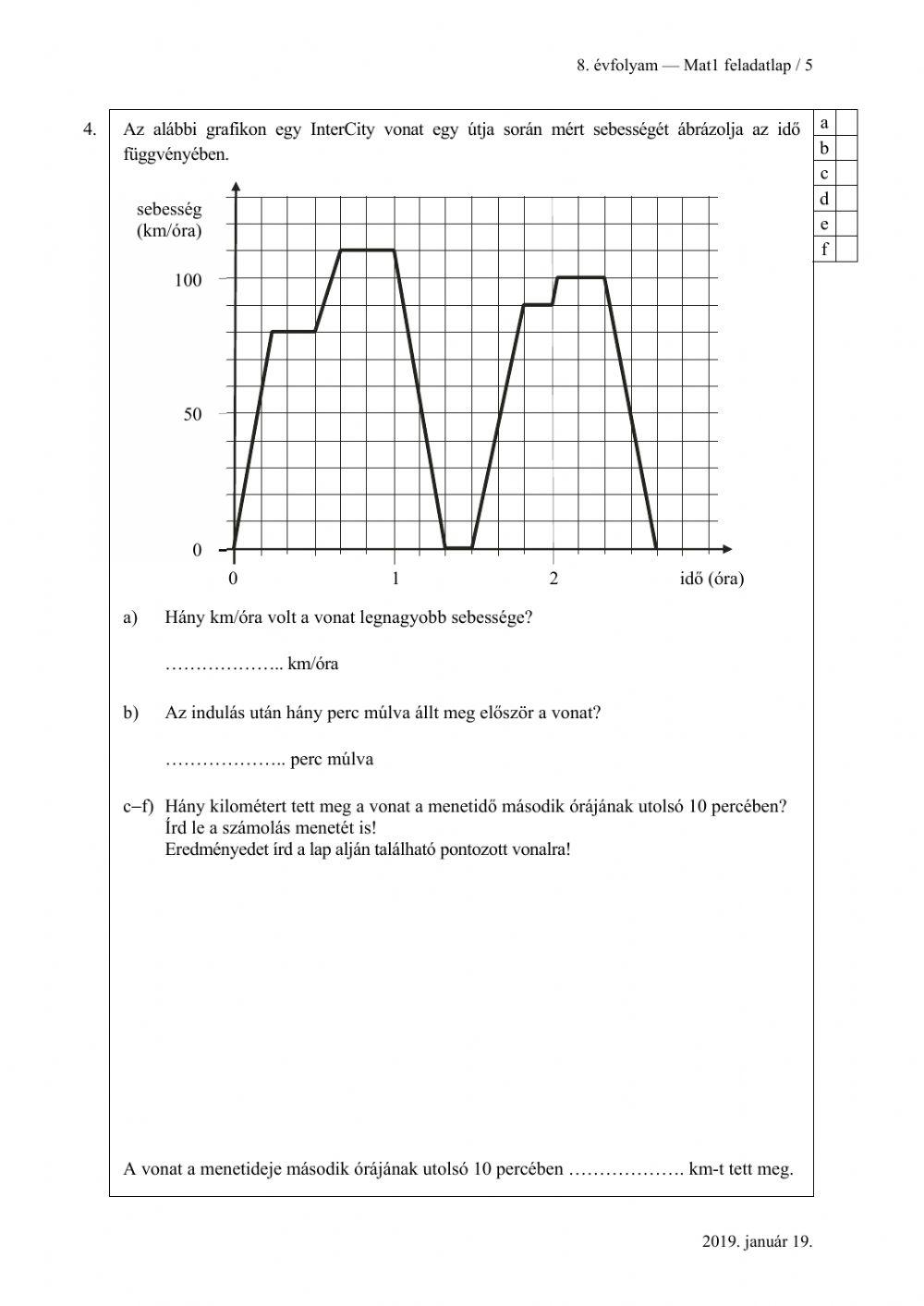 Matek 2019 felvételi 1. rész