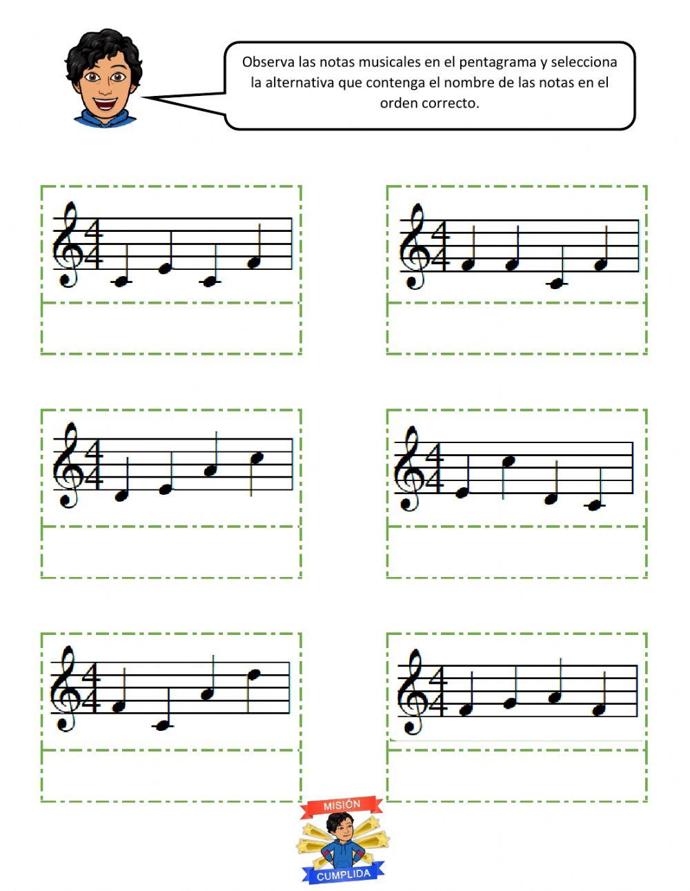 Figuras Rítmicas y Notas en el Pentagrama