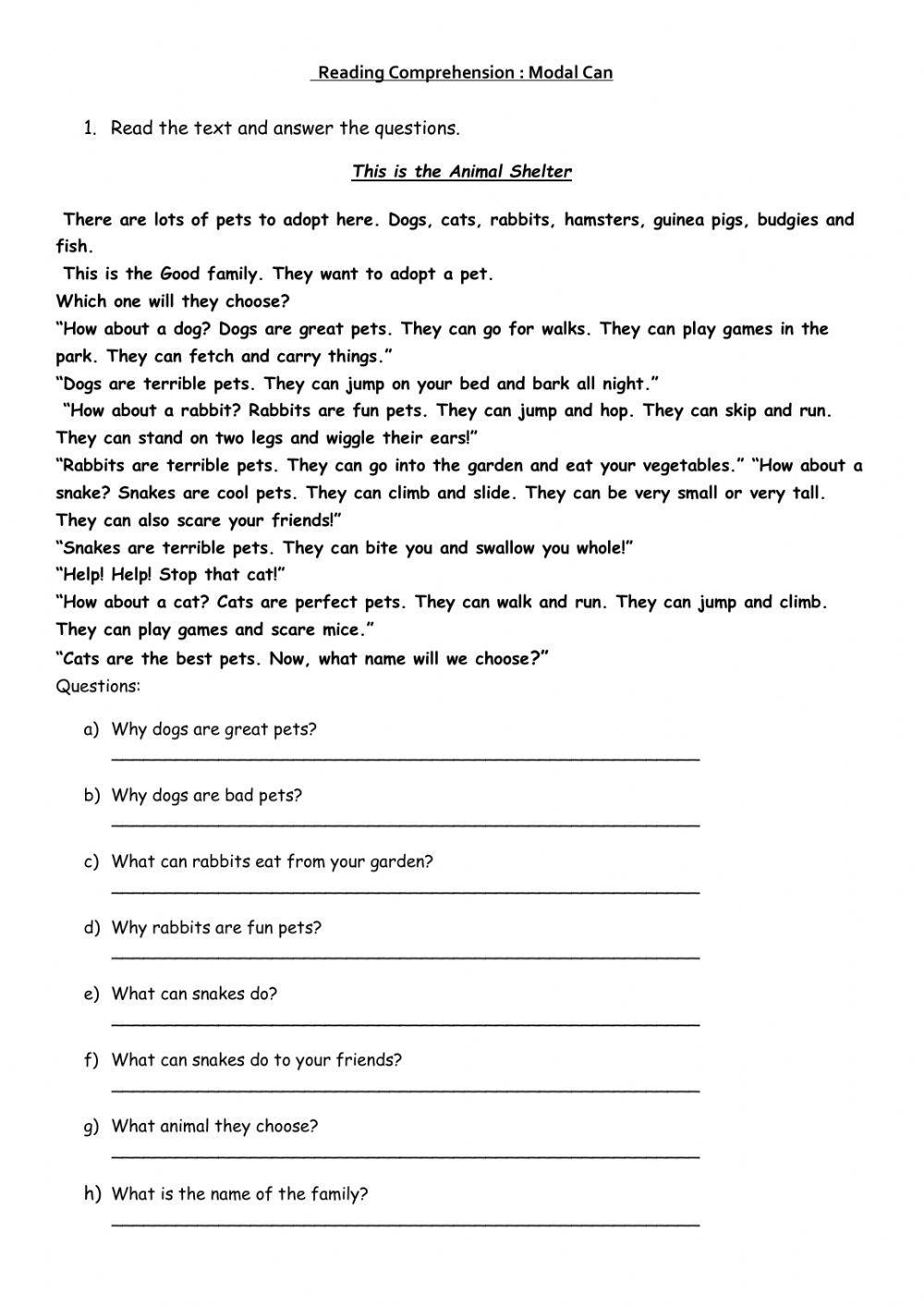 Reading Comprehension Modal Can