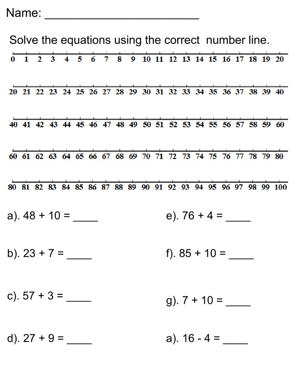 Addition with Number line
