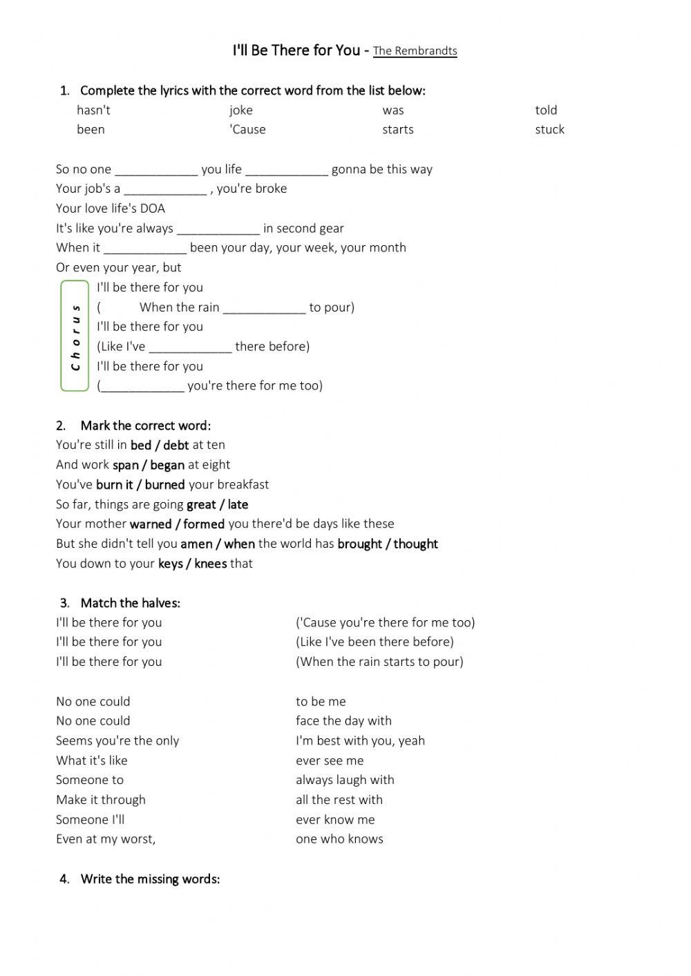 I'll be there for you