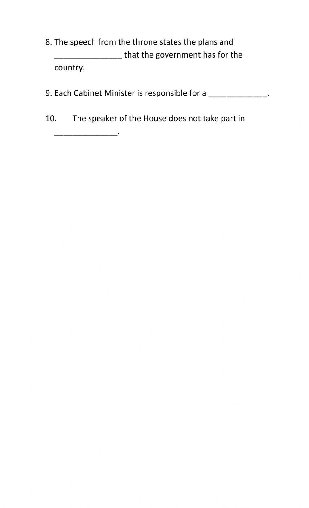 Forming a Government