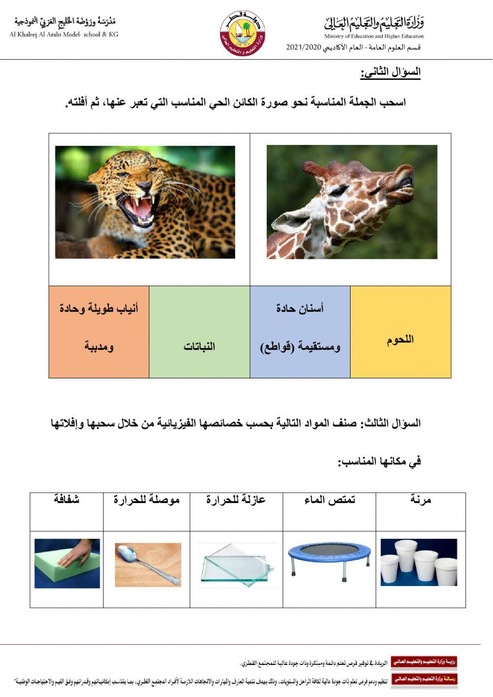 علوم شاملة الفصل الدراسي الأول
