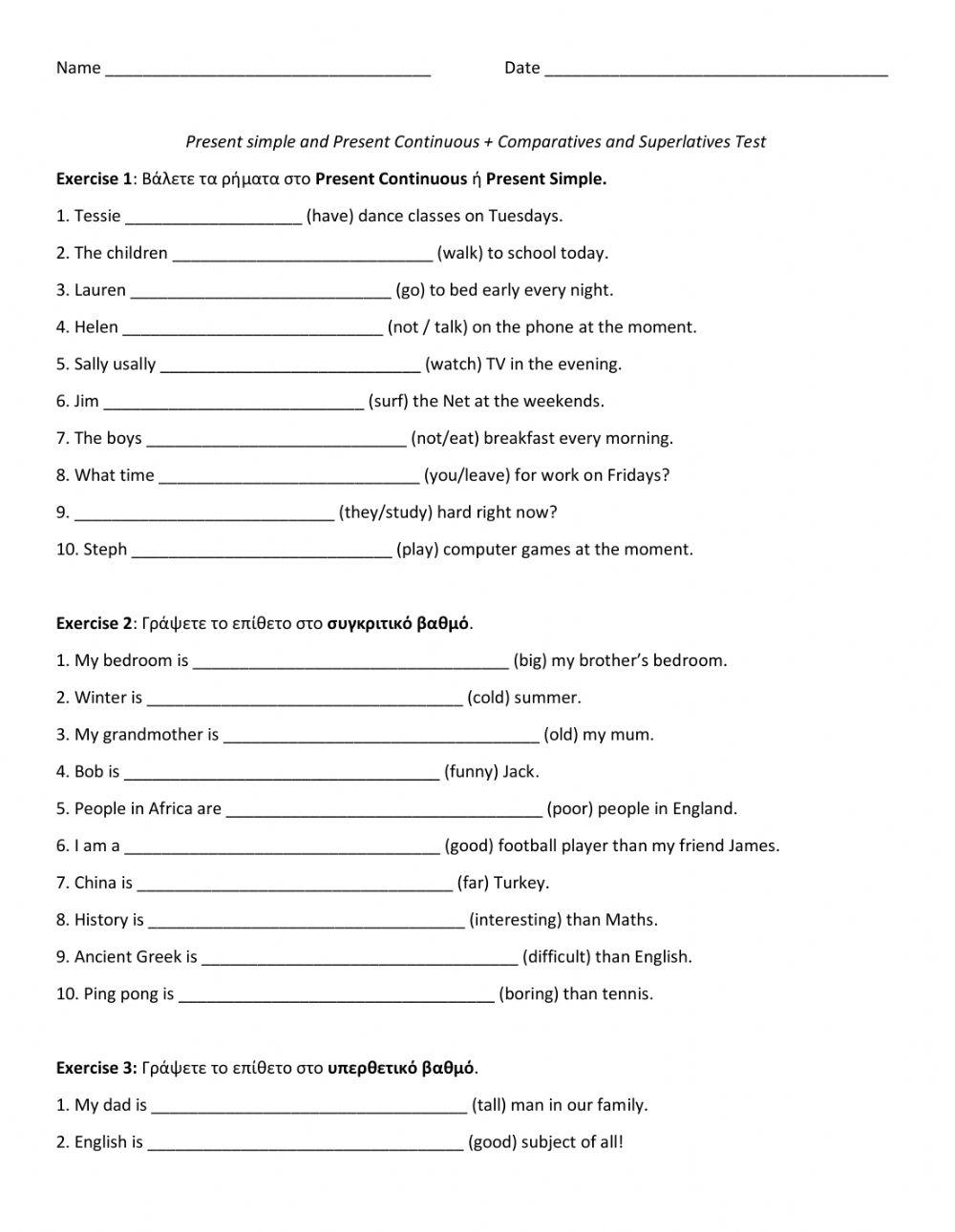 Review lesson1-3 beginners