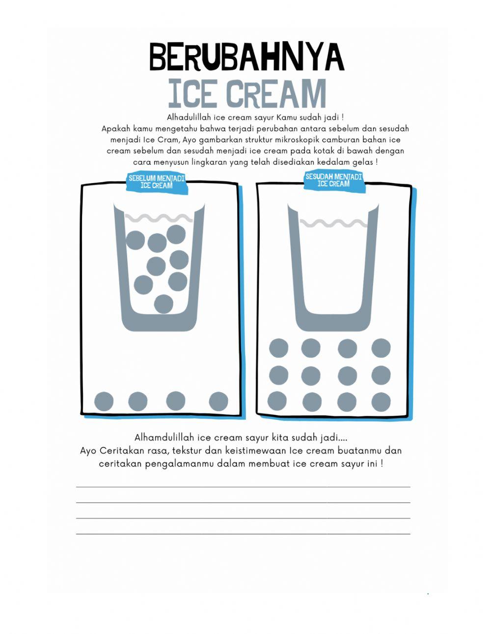 Membuat ice cream sayur
