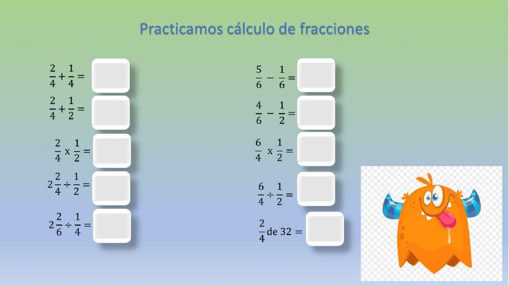 Cálculo de fracciones