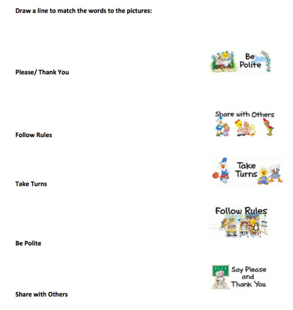 Respect: Word to Picture Matc