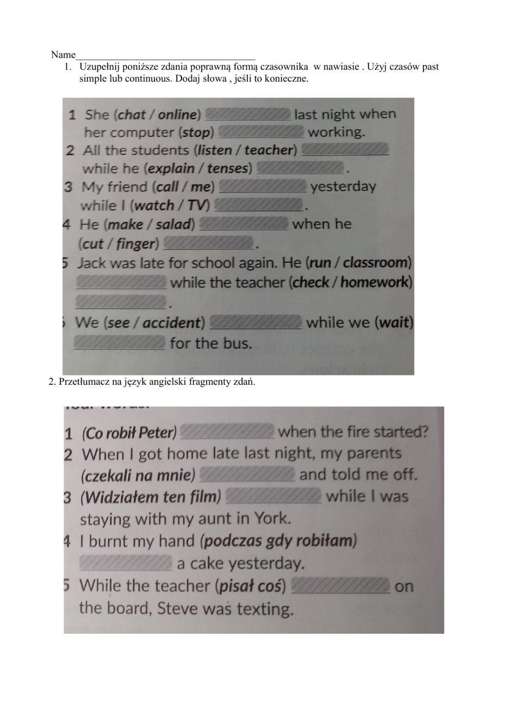 Repetytorium ósmoklasisty r. 3 grammar homework