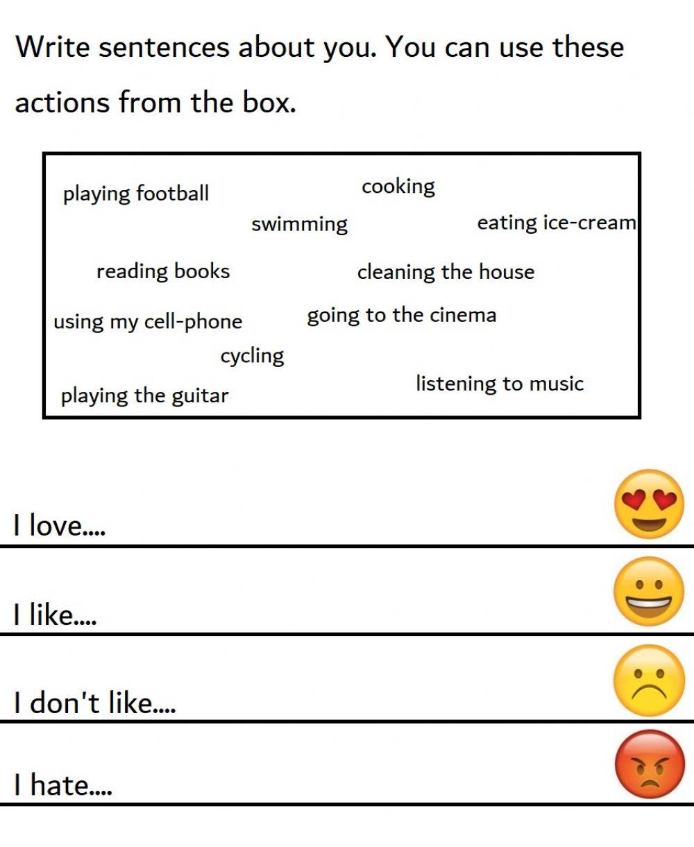 Likes and Dislikes (own production)