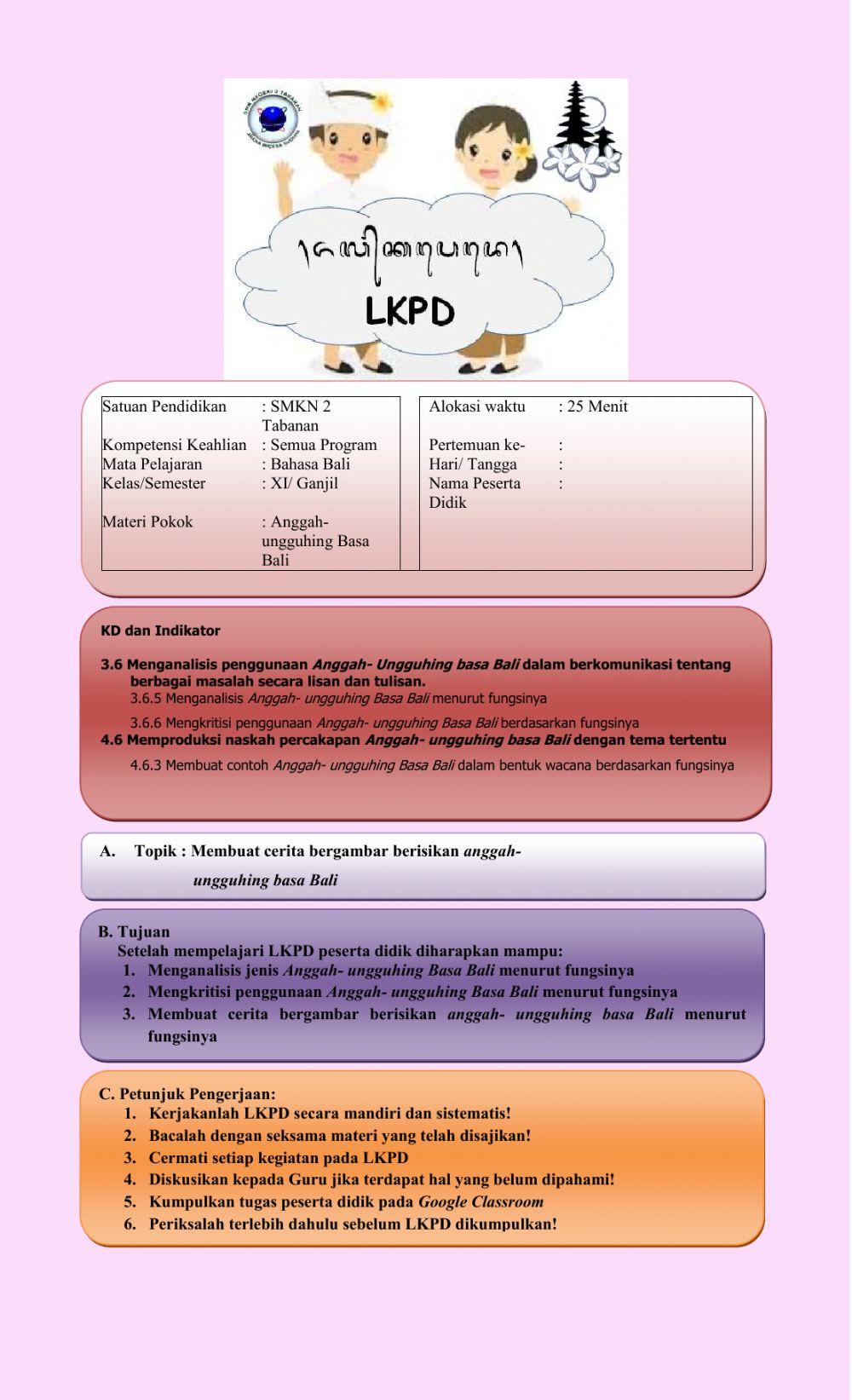 LKPD Anggah Ungguh Basa Bali