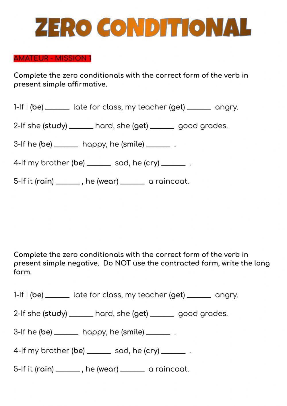 Zero conditional - amateur MISSION 1