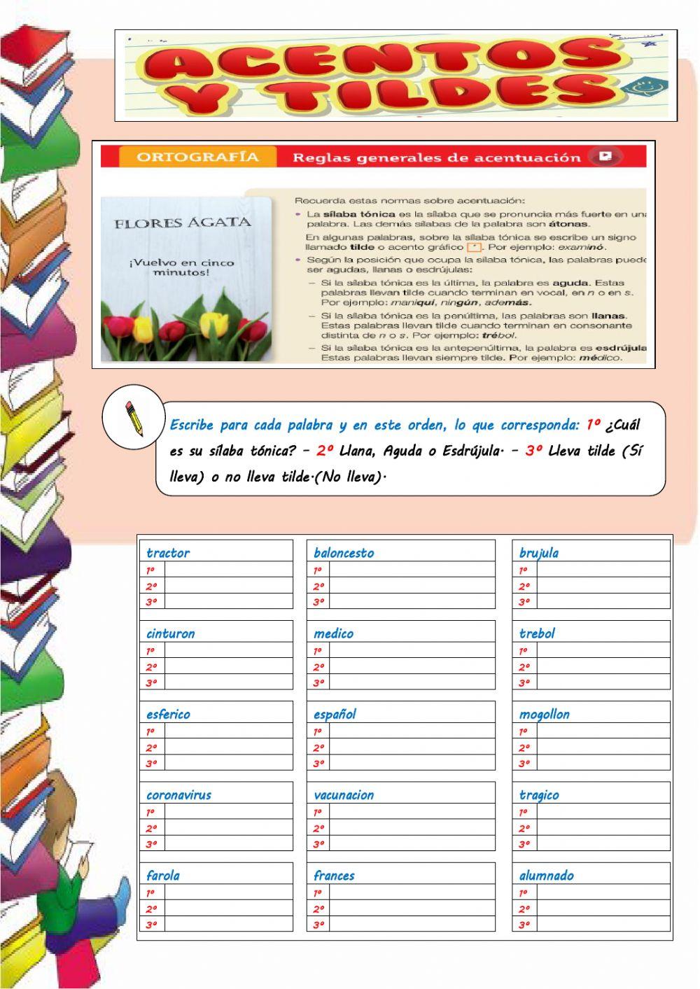 Sílabas tónicas y átonas