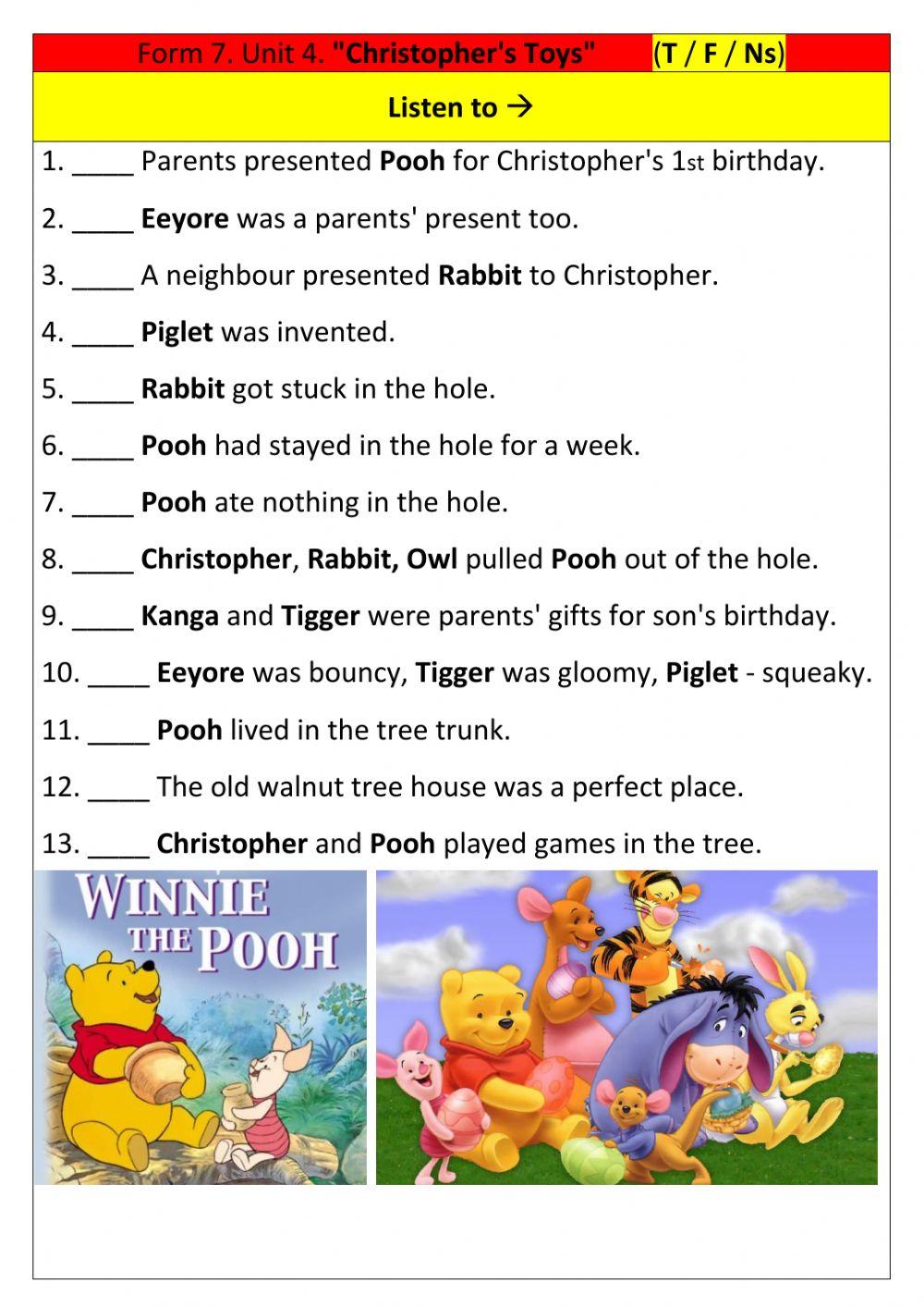 Form 7. Unit 4. Listening. Сhristopher's Toys