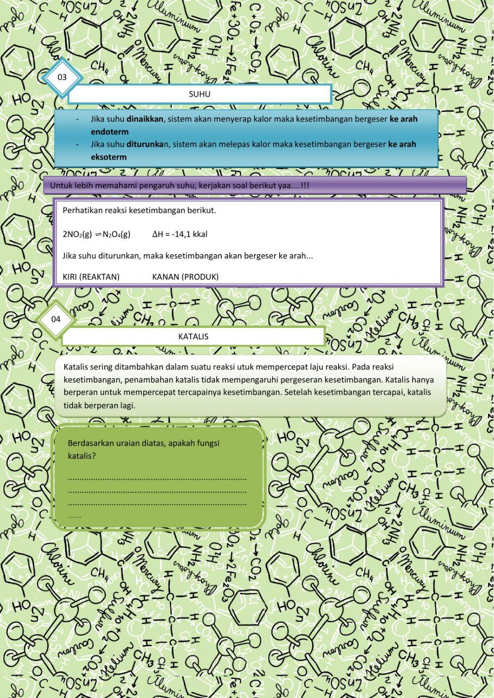 Faktor-faktor yang memengaruhi pergeseran kesetimbangan