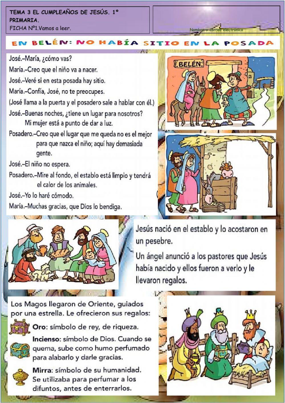 Tema 3. El cumpleaños de Jesús. Navidad. 1º Primaria. Ceip Profesor Tierno Galván Utrera