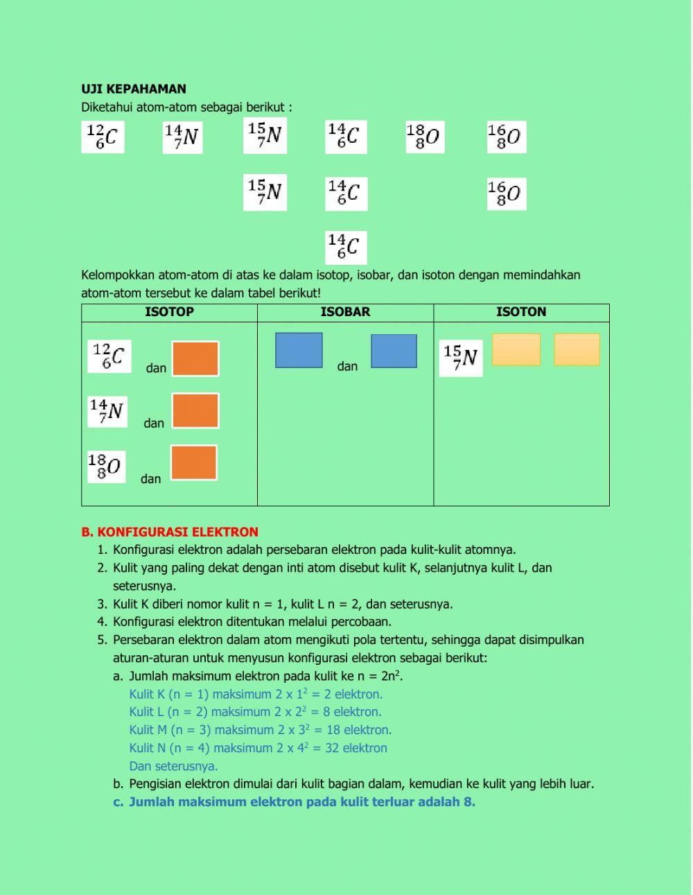 Isotop dan Konfigurasi Elektron