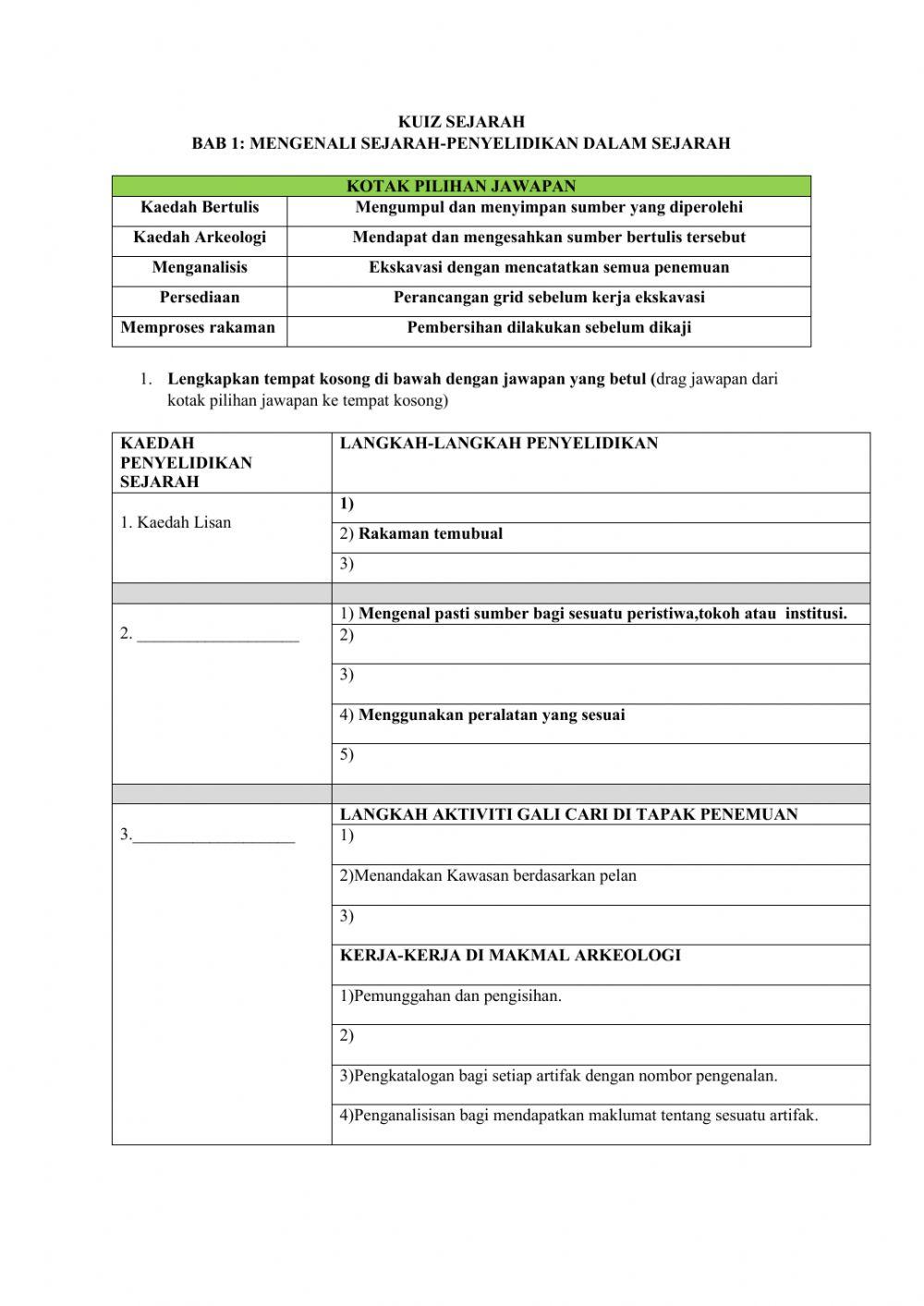 Sejarah tingkatan 1-penyelidikan sejarah