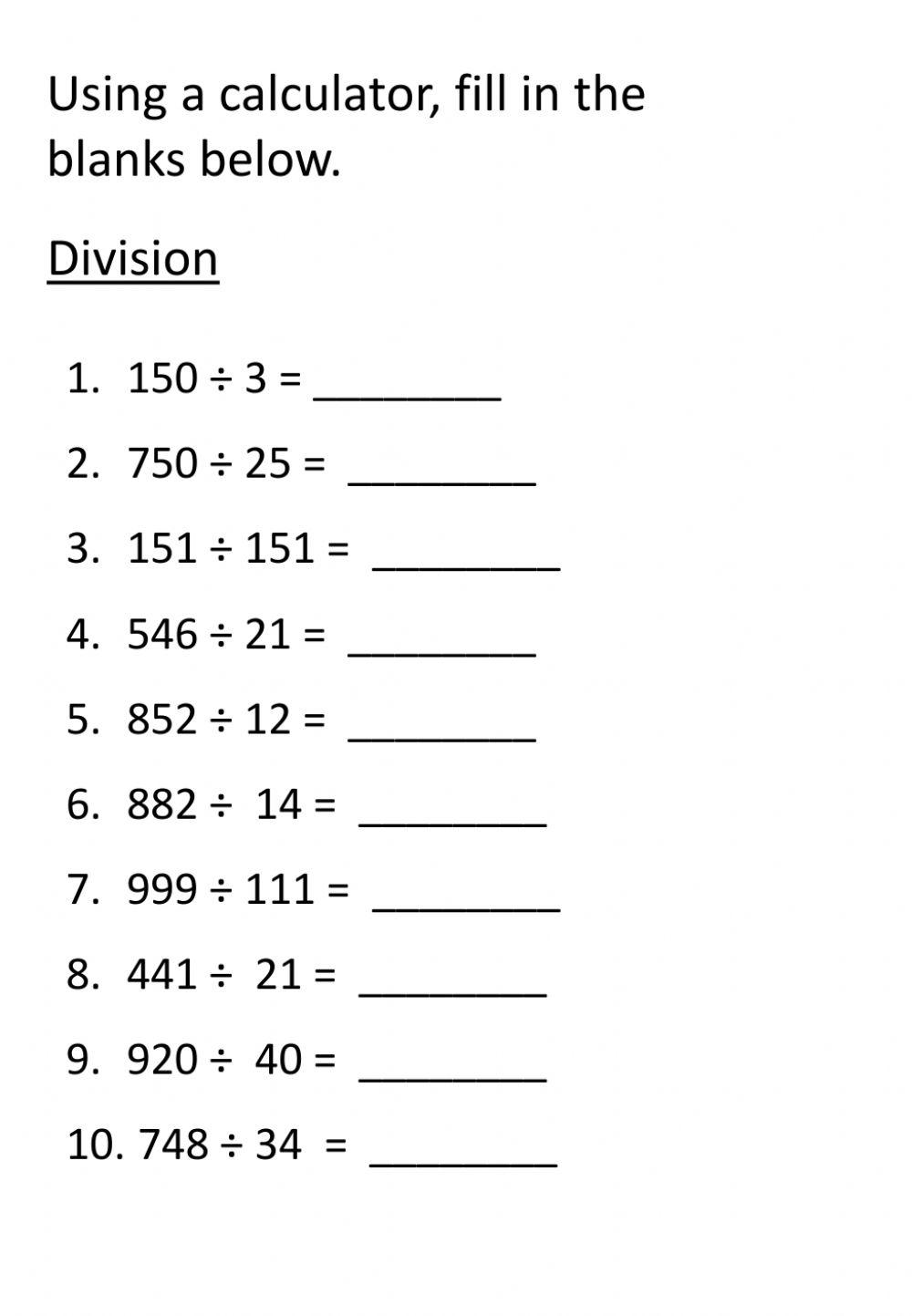 Multiplication and Division
