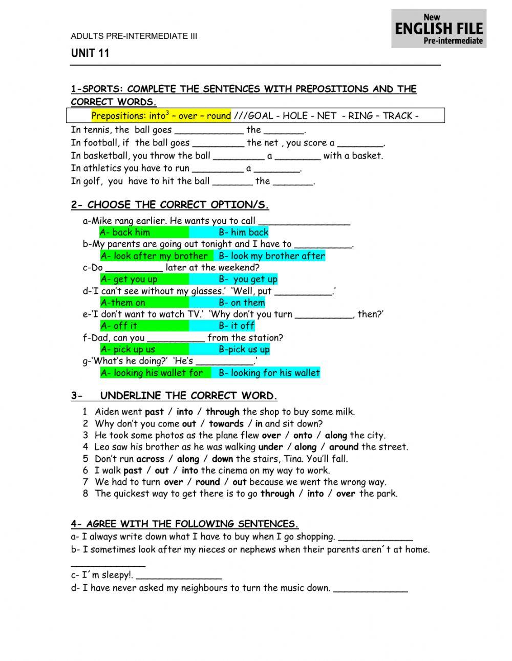 UNIT 11- TEST - ENGLISH FILE