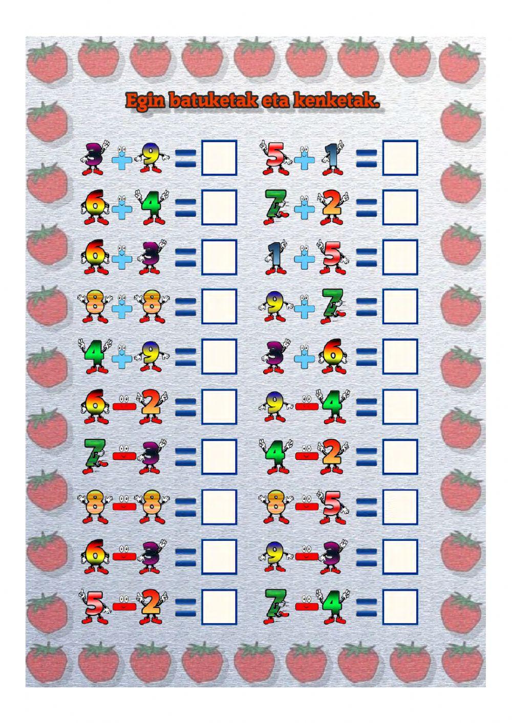 Batuketak eta kenketak