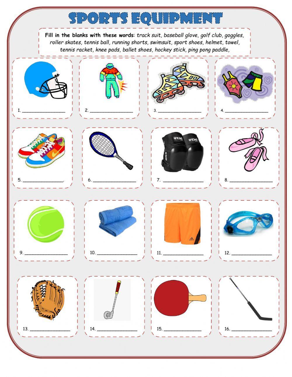 FREE! Sports And Sports Equipment Vocabulary For English, 58% OFF