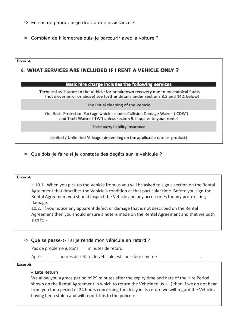 Terms and conditions of Hire